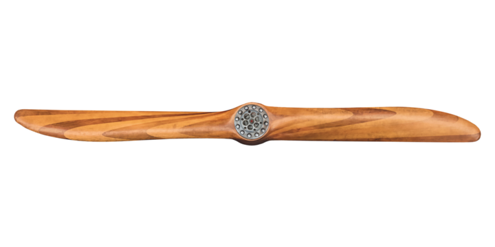Ancient weathered wooden airplane propeller