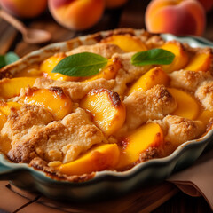 Delicious Peach Cobbler Scene