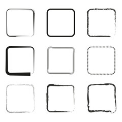 Handdrawn square frame. Vector illustration. EPS 10.