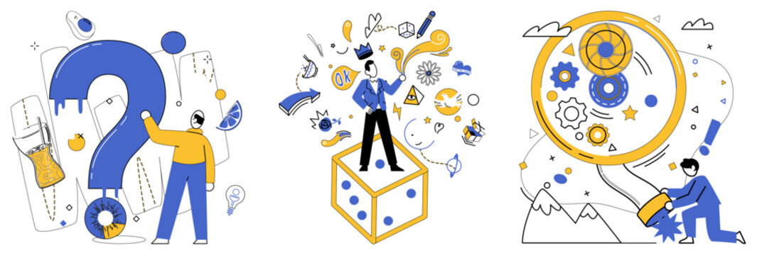 Advanced technology vector illustration. Breakthroughs in engineering are keys unlocking doors to new horizons in technological exploration Intellectual concepts are threads weaving tapestry