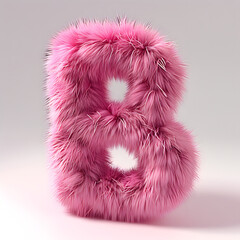 Fototapeta premium letter B made from a faux pink fur ball