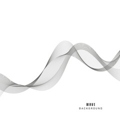 Abstract wave element for design. Digital frequency track equalizer. Stylized line art background. Vector illustration. Wave with lines created using blend tool. Curved wavy line, smooth stripe.