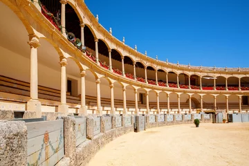 Schilderijen op glas Plaza de Toros, Bullring in Ronda, opened in 1785, one of the oldest and most famous bullfighting arena in Spain. Andalucia. © Irina Schmidt
