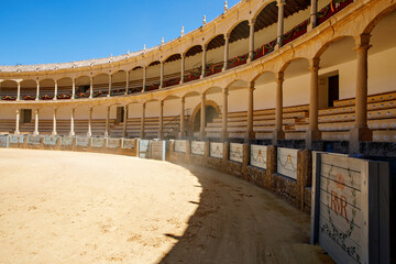 Plaza de Toros, Bullring in Ronda, opened in 1785, one of the oldest and most famous bullfighting arena in Spain. Andalucia.