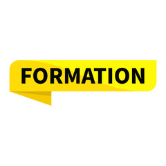 formation Text In Yellow Ribbon Rectangle Shape For Strategy Plan Promotion Information Announcement Business Marketing Social Media
