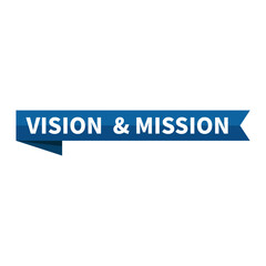 vision & mission Text In Blue Ribbon Rectangle Shape For Plan Strategy Information Announcement Promotion Business Marketing Social Media
