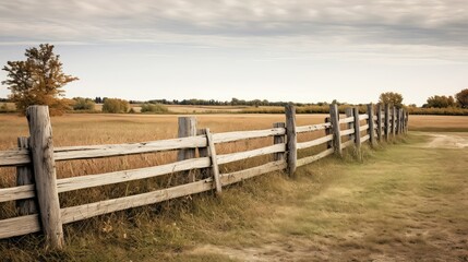 Obraz premium livestock wood farm fence