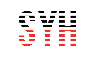 SYH three initial letter iconic line negative space minimal logo design vector template. monogram, abstract, wordmark, business, typography, minimalist, brand, company, flat, modern, unique, simple