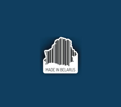 Discover fascinating sticker designs with barcodes in the shape of a map of Belarus. Enhance your projects with visual perfection. Buy now!