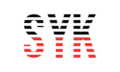 SYK three initial letter iconic line negative space minimal logo design vector template. monogram, abstract, wordmark, business, typography, minimalist, brand, company, flat, modern, unique, simple