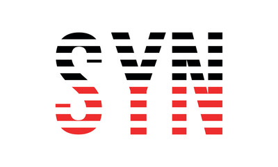 SYN three initial letter iconic line negative space minimal logo design vector template. monogram, abstract, wordmark, business, typography, minimalist, brand, company, flat, modern, unique, simple