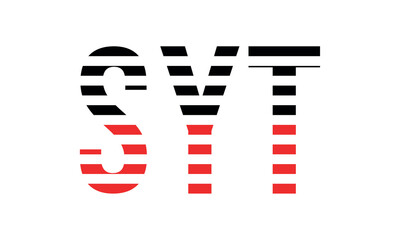 SYT three initial letter iconic line negative space minimal logo design vector template. monogram, abstract, wordmark, business, typography, minimalist, brand, company, flat, modern, unique, simple