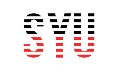 SYU three initial letter iconic line negative space minimal logo design vector template. monogram, abstract, wordmark, business, typography, minimalist, brand, company, flat, modern, unique, simple