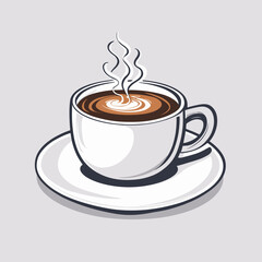 Obraz premium Coffee cup logo clip art vector illustration