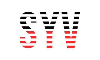 SYV three initial letter iconic line negative space minimal logo design vector template. monogram, abstract, wordmark, business, typography, minimalist, brand, company, flat, modern, unique, simple