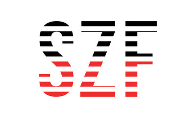 SZF three initial letter iconic line negative space minimal logo design vector template. monogram, abstract, wordmark, business, typography, minimalist, brand, company, flat, modern, unique, simple