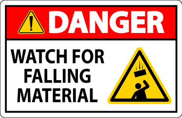 Obraz premium Danger Sign, Watch For Falling Material
