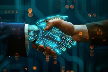 Human and Robot Handshake Blending Technology and Humanity