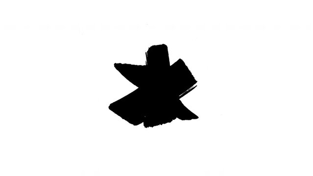 Special sign asterisk drawn with a black marker