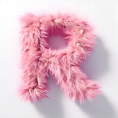 Fototapeta premium letter Z made from a faux pink fur ball