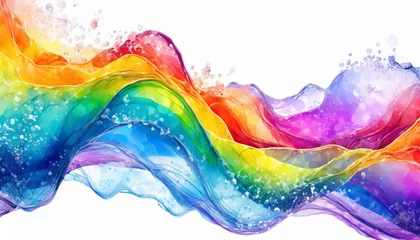 Foto op Canvas 流れる虹色の水,アスペクト比16:9 © Ta.Ma