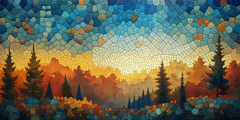 abstract mosaic art background - obrazy, fototapety, plakaty