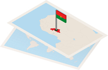 Burkina Faso map and flag