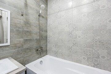 interior apartment room bathroom, sink, decorative elements, toilet. WC, sanitary unit, wash room
