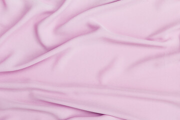 Empty waving pink fabric background, blank pink fabric texture background