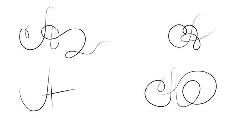 Fictitious handwritten signature isolated on white background