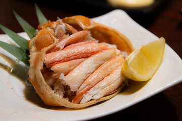 日本の北陸地方の蟹の料理