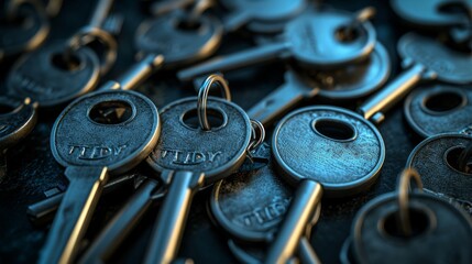 Photographs of keys in a symbolic collage,  representing opportunities