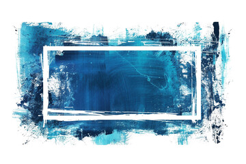 neon blue grunge and scratch effect background texture with transparent background with border frame 