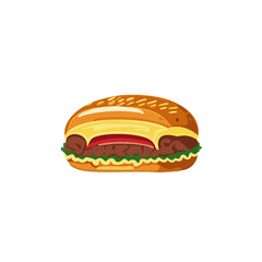 Philly Cheesesteak Sandwich Illustration