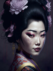 A culturally proud Japanese woman embracing her identity and ethnicity with grace. AI generated