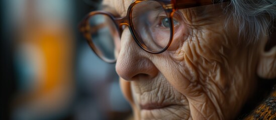 Portrait of sad senior at nursing home. senior day care center - Powered by Adobe
