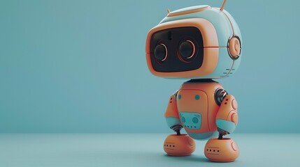 cute little robot in pastel colors