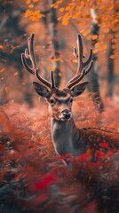 Wallpaper for your phone, background for the screen of your smartphone with the image of a beautiful wild deer