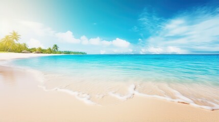 Tropical beach with sand&nbsp;summer holiday background