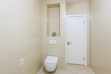Fototapeta na wymiar interior apartment room bathroom, sink, decorative elements, toilet. WC, sanitary unit, wash room