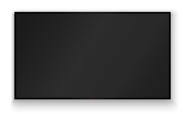 Realistic TV screen PNG. Modern stylish LED LCD panel. Large computer monitor display mockup. Blank TV template. Vector illustration of a plasma TV monitor on a transparent background. - obrazy, fototapety, plakaty