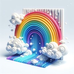 Iridescent 3D Mirage: Surreal Rainbow Illusion