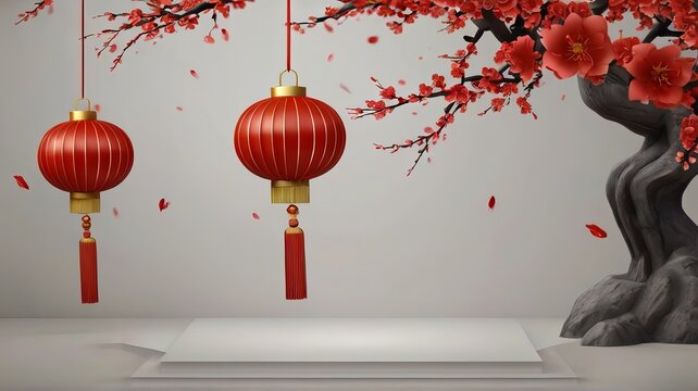 Free happy mid autumn festival or chinese new year gate Generative AI