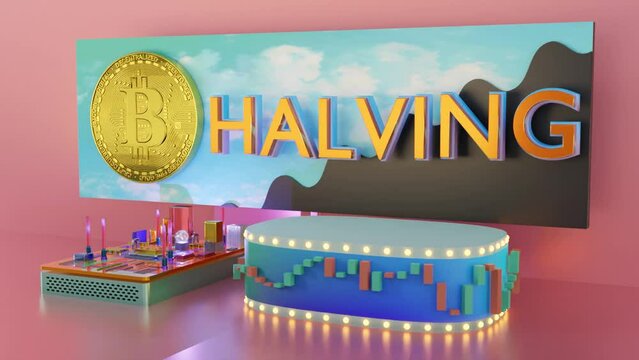 Loop Animation. Bitcoin and Halving. Rotation Charts and strange PC Board.