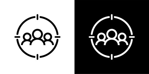 Demographics, audience, customer segmentation, market research, profiling customer personas Icon