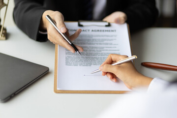 Signing a legal contract agreement. Lawyer, Legal Counsel and Legal Justice