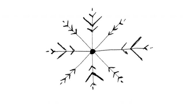 Hand-drawn snowflakes with a black pen