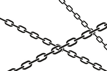 Black chains are stretched in different directions, the illustration is separated from the background.