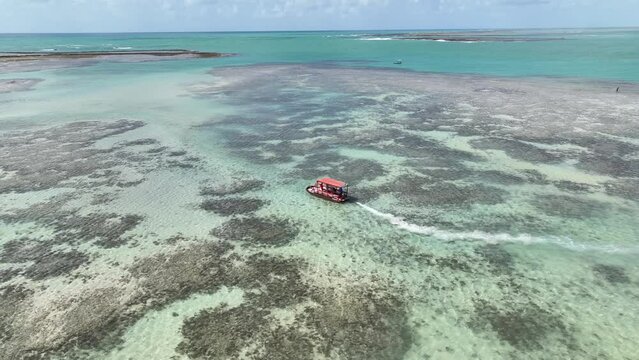 Patacho Nature Pool At Sao Miguel Dos Milagres Alagoas Brazil. Aerial Beach Sao Miguel Dos Milagres Alagoas. Coast Beach City Seaside. Coast Outdoor City Beach Panorama Landscape.