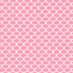 Little mermaid seamless pattern. Fish skin texture. Tillable background for girl fabric, textile design, wrapping paper, swimwear or wallpaper. Blue little mermaid background with fish scale.